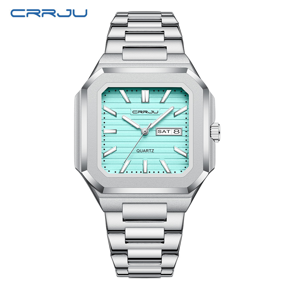 Orologio da uomo CRRJU casual  - Cartier Watch Tank recensione e prezzo
