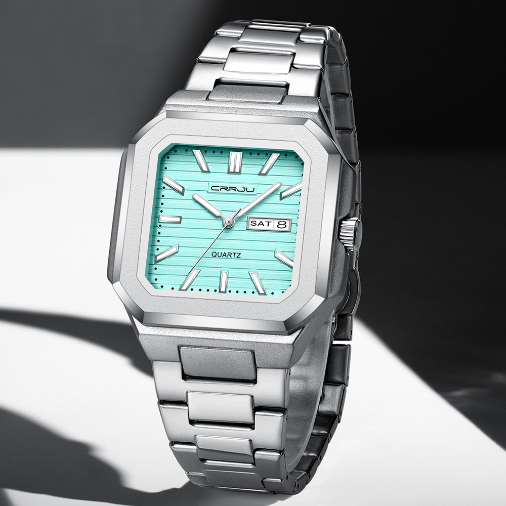 Orologio da uomo CRRJU casual  - Cartier Watch Tank recensione e prezzo